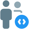 Multiple users joining the workforce for advance coding icon