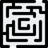 Maze with multiple pathways open and close icon