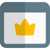 Premium membership online crown badge on internet icon