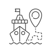 externe-Ship-Tracking-marine-exploration-linéaire-contours-icônes-papa-vecteur icon