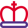 Cross crown for the princess in royal family icon