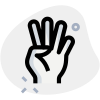 Four fingers hand gesture with front of the hand icon