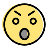 Angry expression with open mouth chat emoticon icon