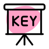 Key for success concept slide on presentation icon