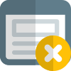 Remove content from the web browser with cross sign icon