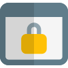 Browser security with padlock isolated on white background icon