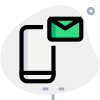 Mobile with email notification and envelope logotype icon