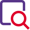 Find and lookup on internet with magnifying glass icon