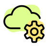 Cloud application setting cogwheel isolated on white background icon