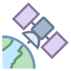 Satellite in orbita icon