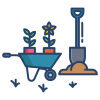 Garden Cart With Flower Pot icon
