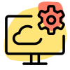 Setting for the cloud storage client with cogwheel logotype icon