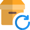 Delivery Box return from shipping address on online portal icon