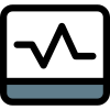 Electrocardiogram facility in a hospital to be checked on a monitor icon