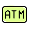 Automated teller machine for making financial transactions from a bank account icon