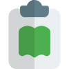 Content of a book been posted on a clipboard icon