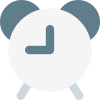 Alarm clock and time monitoring in office icon