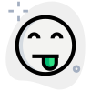 Exhausted emoticon with tongue-out and sweat drop icon