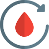 Blood supply transfusion process isolated on a white background icon