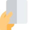 Holding paper or receipt isolated on a white background icon