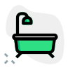 Premium hotel bathtub with overhead shower layout icon
