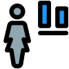 Button alignment of a word document for an businesswoman to adjust icon