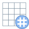 Grade com hashtag icon