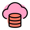 Database server with cloud storage online layout icon