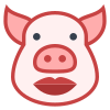 Cochon avec rouge à lèvres icon