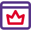 Premium website with crown logotype for subscription icon