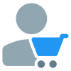 Buying a item online on e-commerce website icon