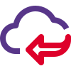 Backup cloud server data to local machine isolated on a white background icon