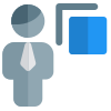 Bring front word document for an businessman to adjust icon