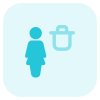 Removing businesswoman from the company portal site icon