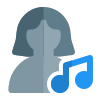 Music shared on a web messenger by single user icon