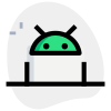 Laptop with Android operating install on system icon