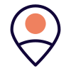 Map location pin for user working remotely icon