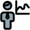 Graph chart of the businessman sharing the graph icon