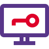 Computer system locked with a passcode heavy authentication protocol icon
