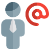 Businessman using company email address for work icon