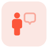 Chatting with peers messenger application function layout icon