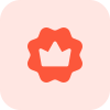 Crown in flower shaped premium membership logotype icon