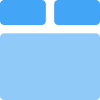 Bottom body grid with side sections layout icon