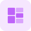 bloco quadrado externo dividido em várias partes grade trítono tal revivo icon