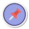 Pin in circle icon