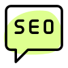 Seo chat and message conversation on chat bubble icon
