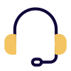 Professional headphones for telecalling another chat support device icon