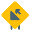 High slope road ahead for the road signal icon