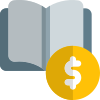 Book on finance and investment isolated on a white background icon