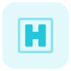 Hospital letter H logotype sign board outdoor icon